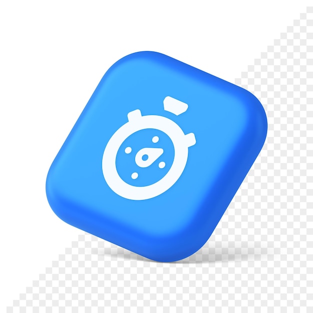 Stopwatch button timer speed time counting application panel interface 3d realistic isometric icon
