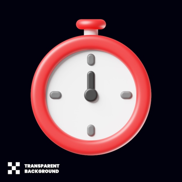 PSD stopwatch-tijdpictogram in minimalistische 3d-weergave