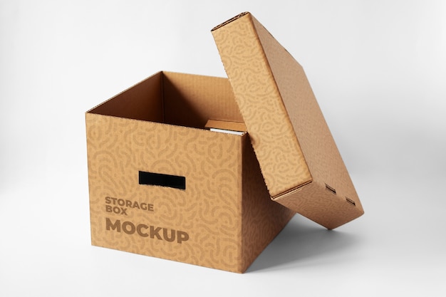 Design del mockup della scatola di immagazzinaggio