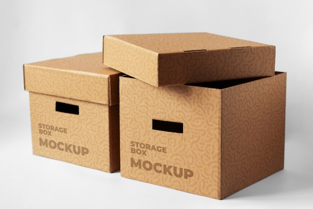 PSD storage box mockup design