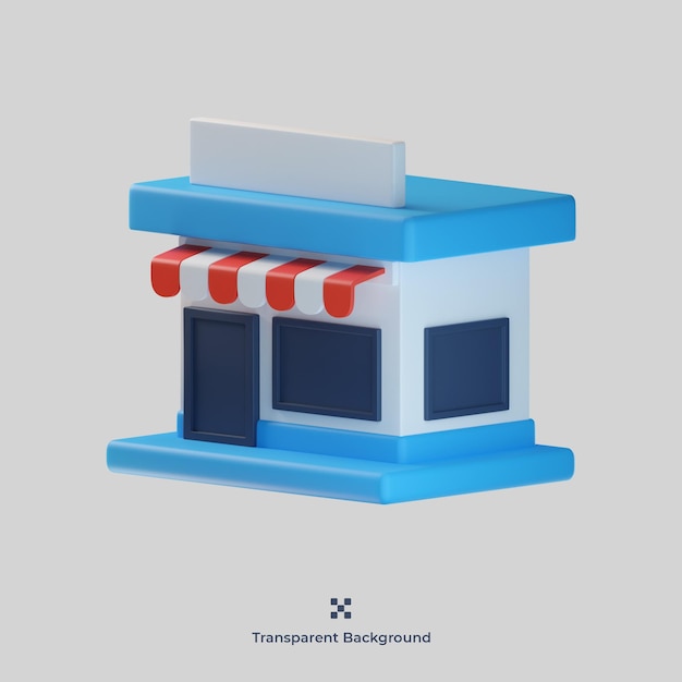 PSD store 3d icon illustration