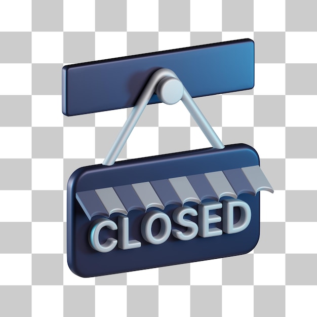 PSD store close sign 3d icon