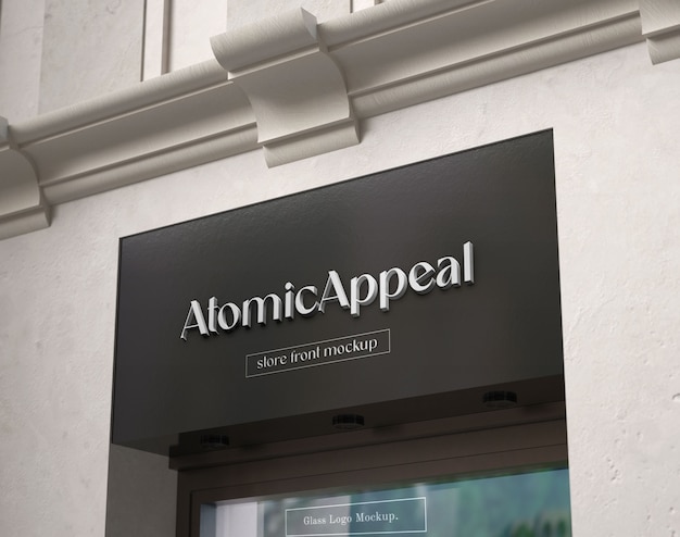 Store entrance logo mockup