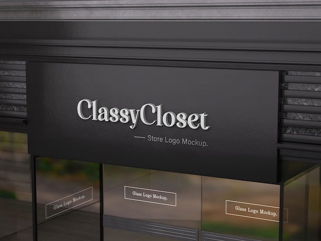 Store entrance logo mockup
