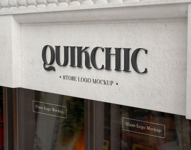 Store entrance logo mockup