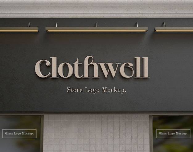 Store entrance logo mockup