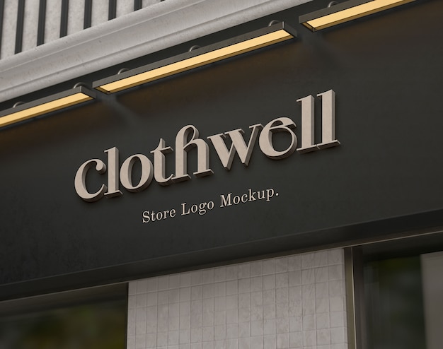 Store entrance logo mockup
