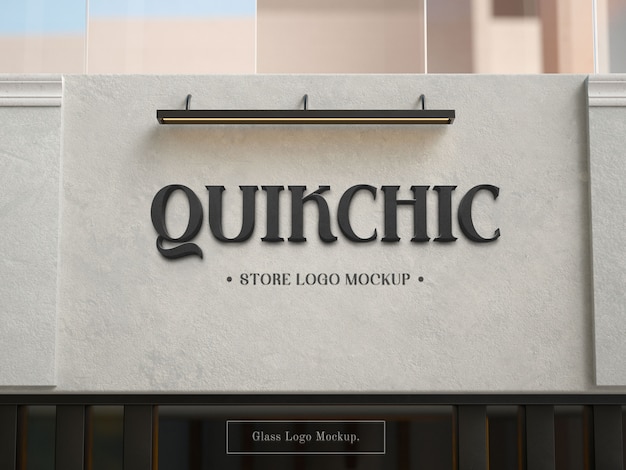 Store entrance logo mockup