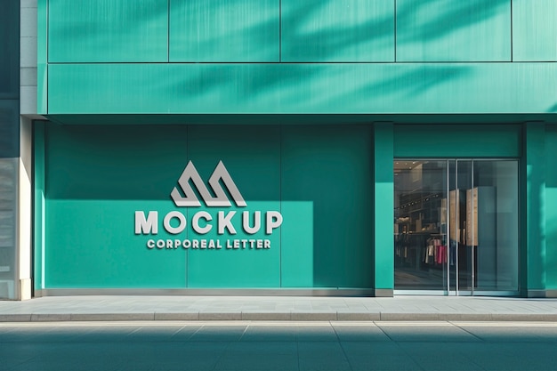 PSD store exterior logo mockup design