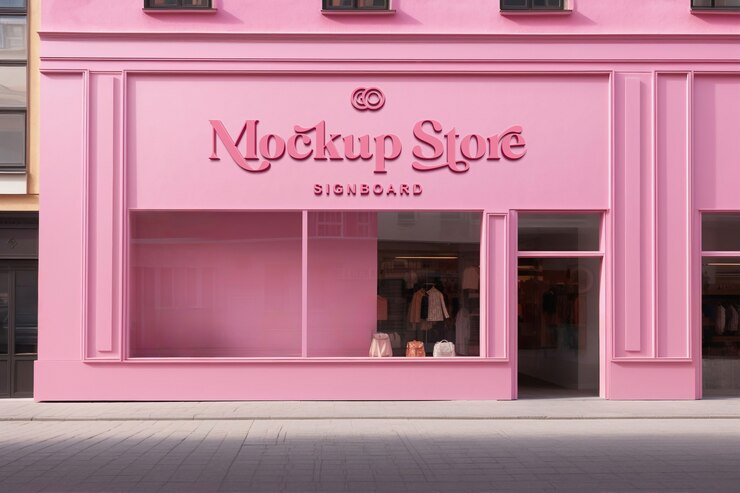 PSD store exterior mockup design