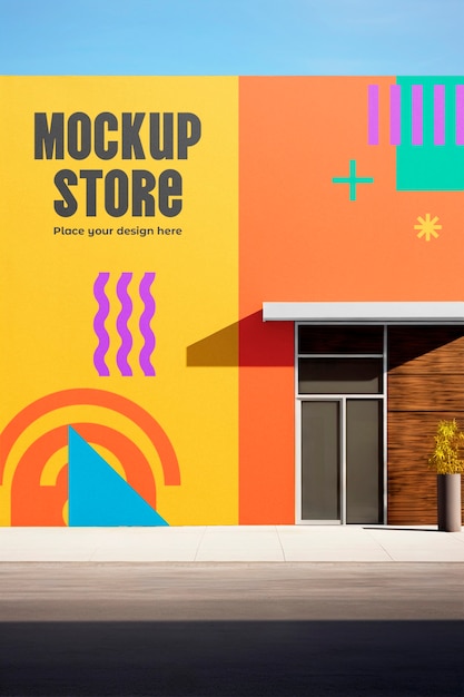 PSD store exterior mockup design