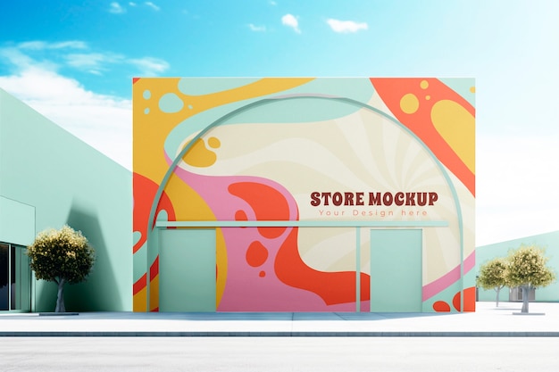 PSD store exterior mockup design