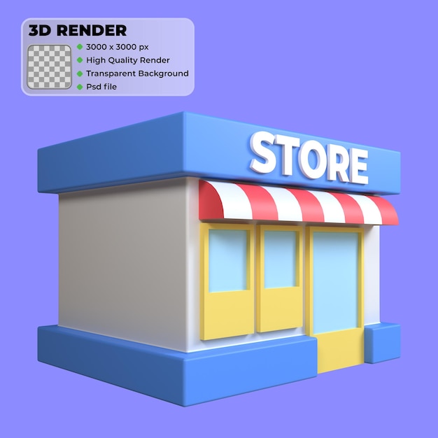 PSD store icon floating shopping items offline online buying and online payment