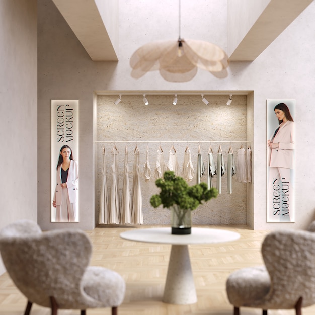 PSD store interior design mockup