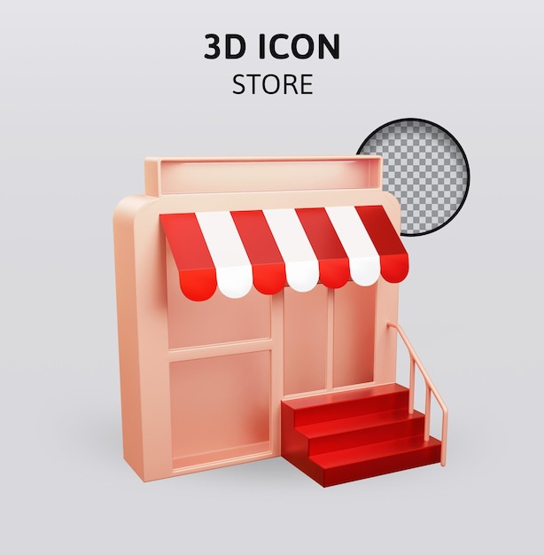 PSD store shop 3d rendering illustration