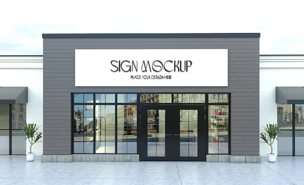 PSD store signboard mock-up design