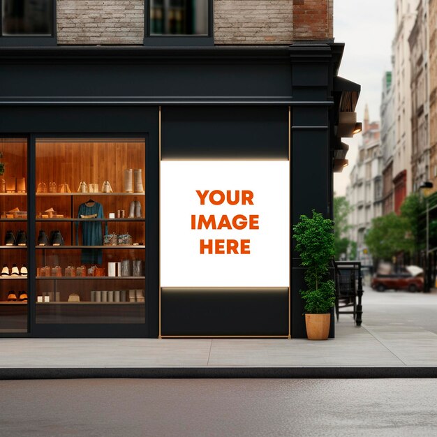 Store window mockup shop