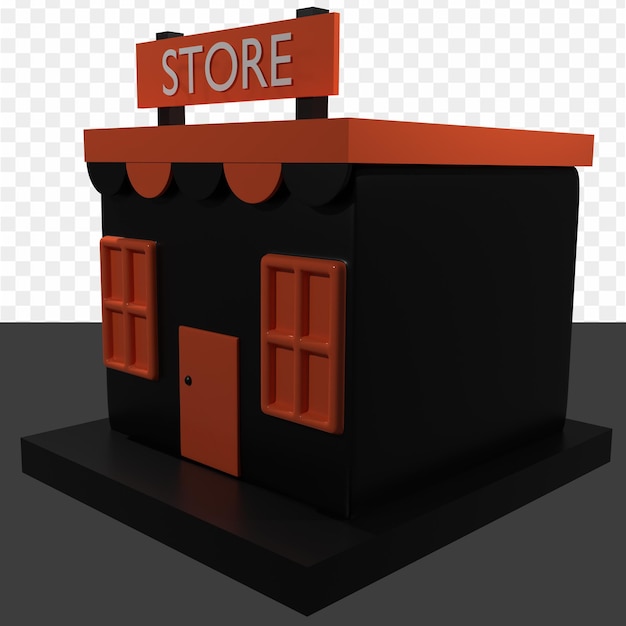 PSD a store with a sign that says store on it