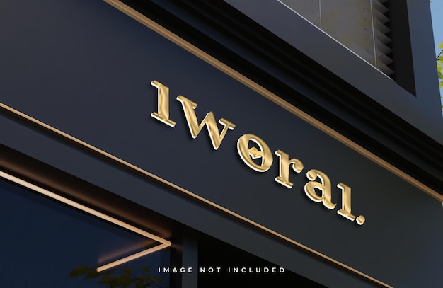 Storefront logo mockup Gebouw logo mockup