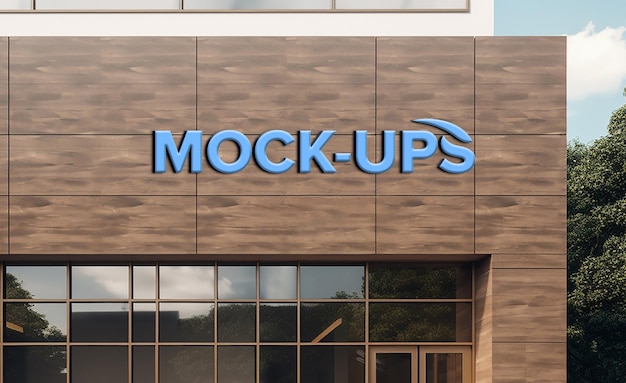 PSD mockup della vetrina del negozio mock-up della facciata del negozio logo mock-up dell'edificio segno logo mock-up