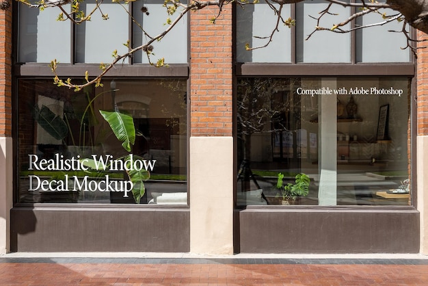 PSD storefront raamsticker teken psd mockup