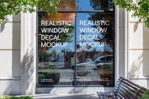 PSD storefront window decal psd mockup