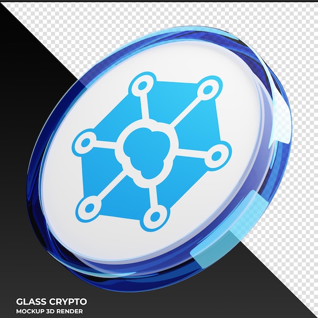 PSD storj glass crypto coin 3d иллюстрация