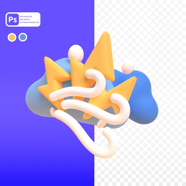 Tempesta nel rendering 3d per la presentazione web di risorse grafiche o altro