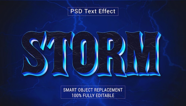 PSD effetto di stile di testo modificabile storm