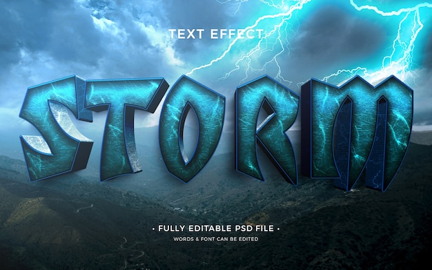 PSD storm-teksteffect