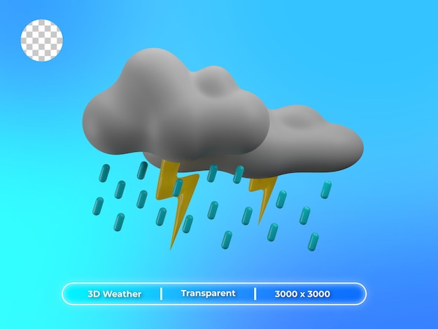 PSD 嵐の天気3dイラスト