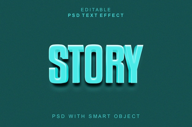 PSD story 3d text effect