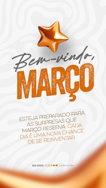 PSD story bem vindo marco