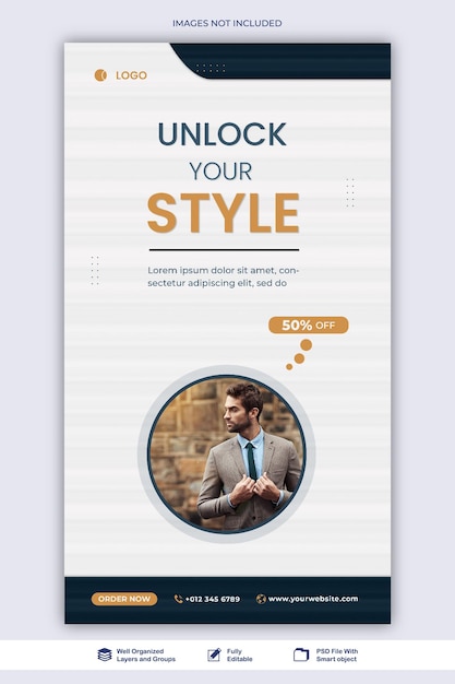 ストーリー ファッション 新しいコレクション ファッション セール ファッション エージェンシー ソーシャル メディア ウェブ ストーリー 投稿 テンプレート psd