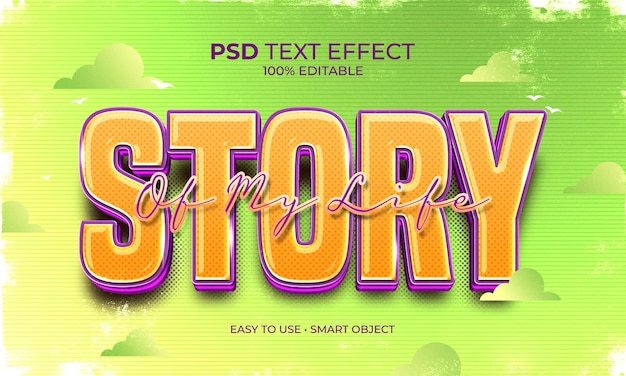 PSD story of my life text effect