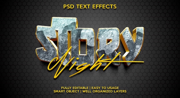 PSD Шаблон текстовых эффектов ночной сказки