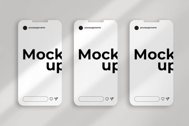 PSD story realistic mockup