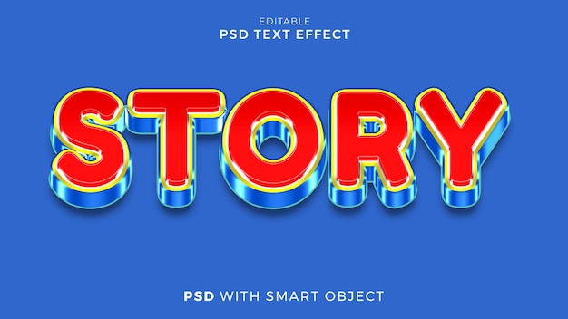 PSD story text effect editable template