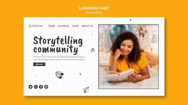 PSD storytelling community landing page