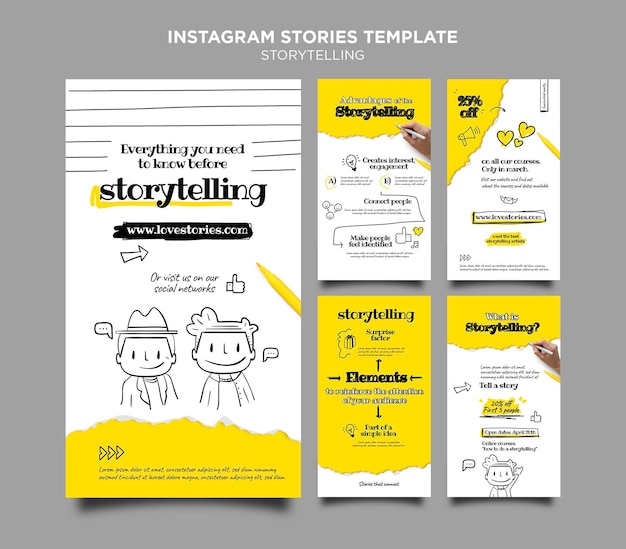 Modello di storie di instagram di storytelling