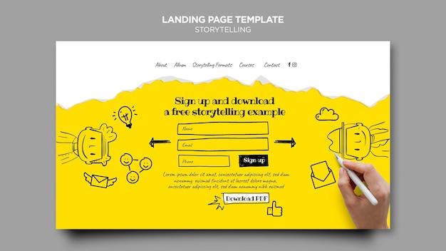 Storytelling landing page  template