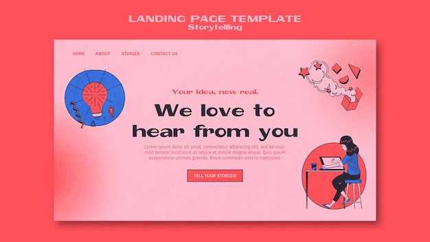 PSD storytelling landing page