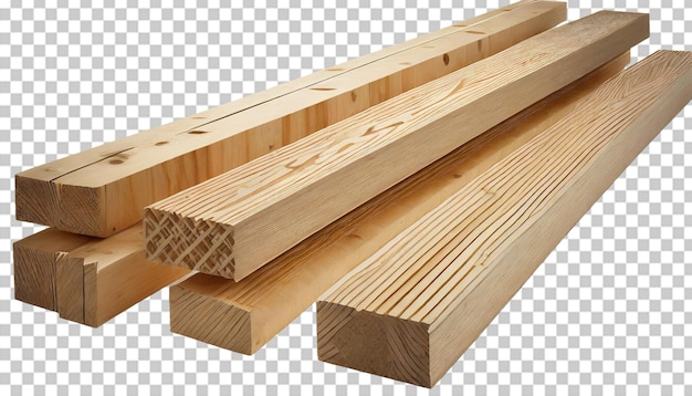 PSD stos drewnianej deski izolowanej na przezroczystej tle