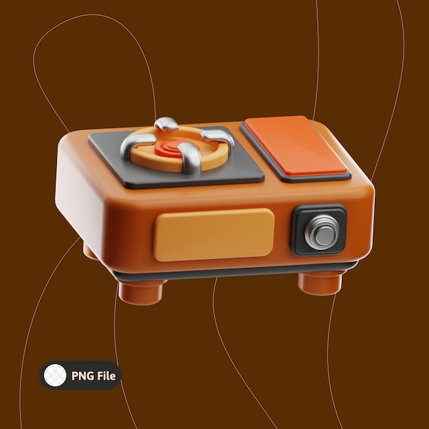 Stove camping illustration 3d