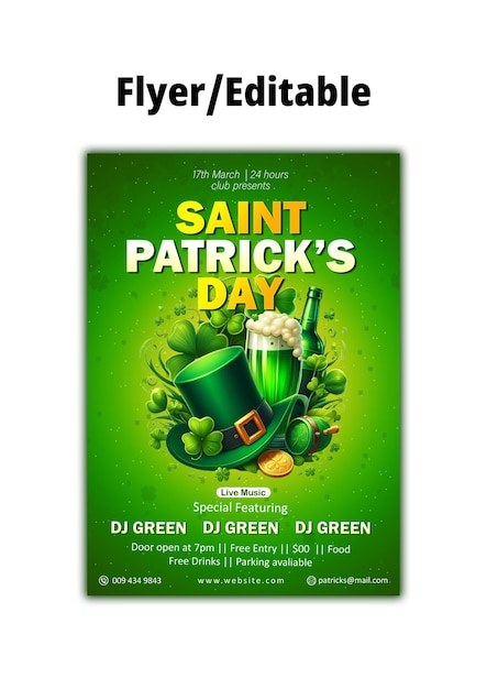 PSD stpatrickss day flyer