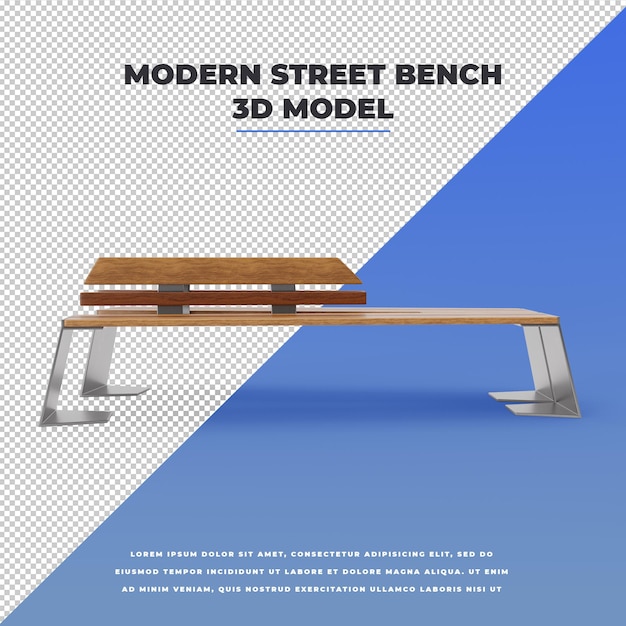 PSD straatbank in moderne stijl