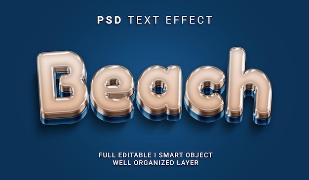 PSD strand 3d-stijl psd-teksteffect