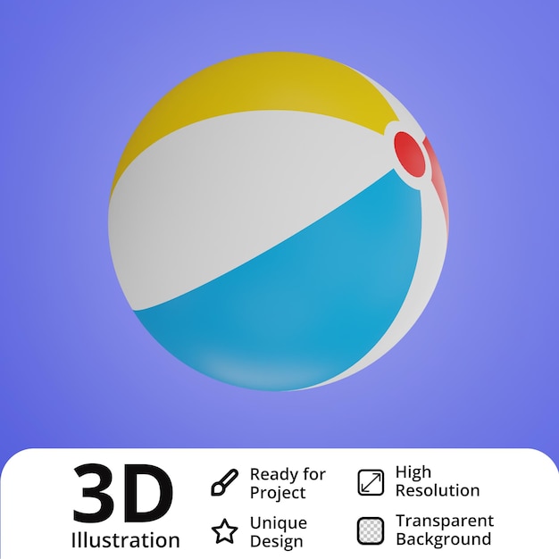 Strandbal 3d illustratie