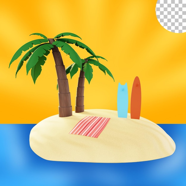 strandeiland met kokospalm in de zomer