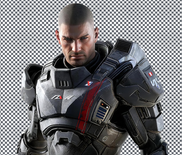 Strange commander shepard mass effect geïsoleerd op een transparante achtergrond